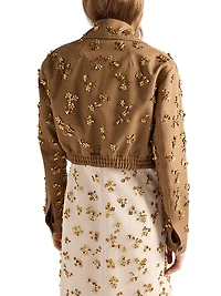 Embroidered Chevron Mini-dress