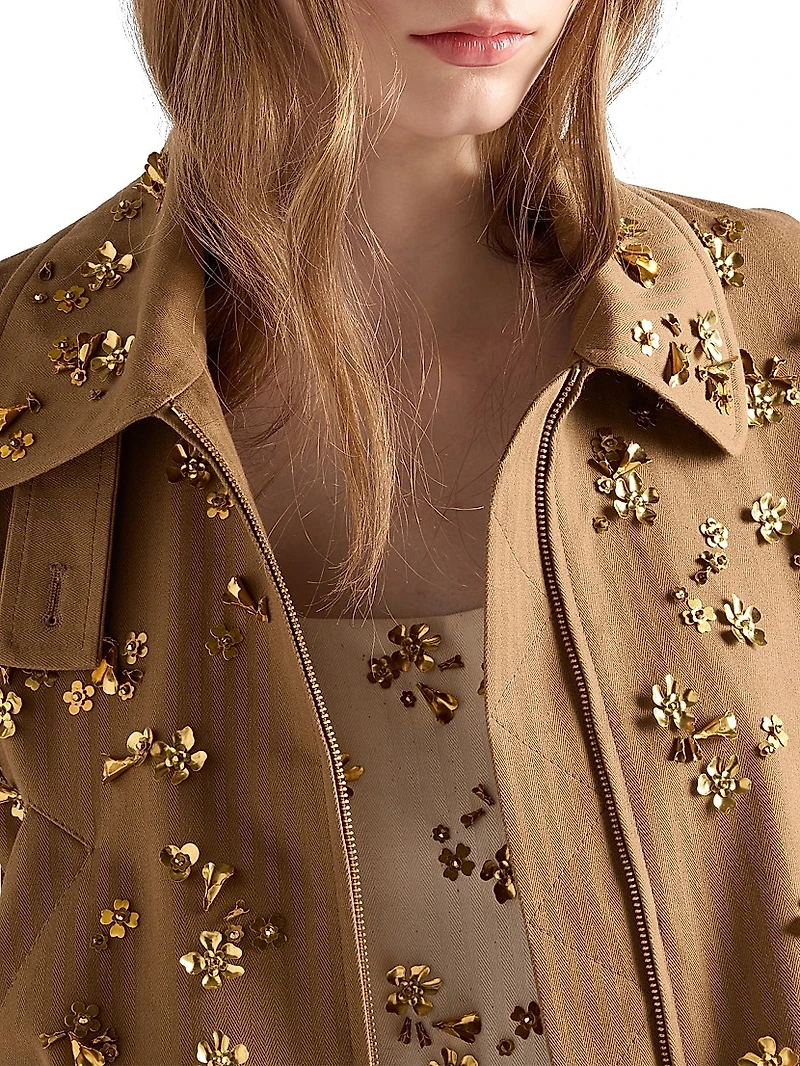 Embroidered Chevron Mini-dress