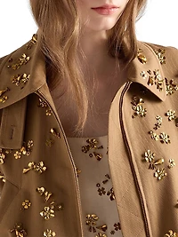 Embroidered Chevron Mini-dress