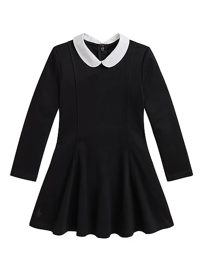 Little Girl's & Ponte Collared Dress