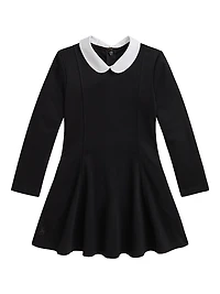 Little Girl's & Ponte Collared Dress
