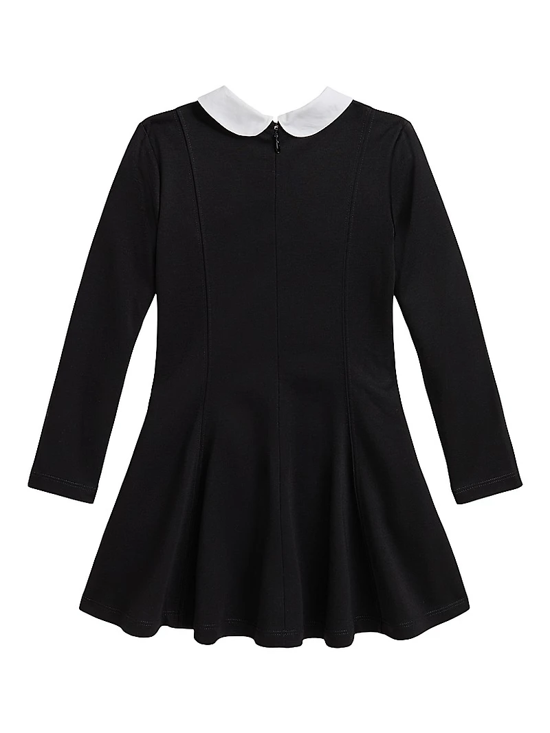 Little Girl's & Ponte Collared Dress