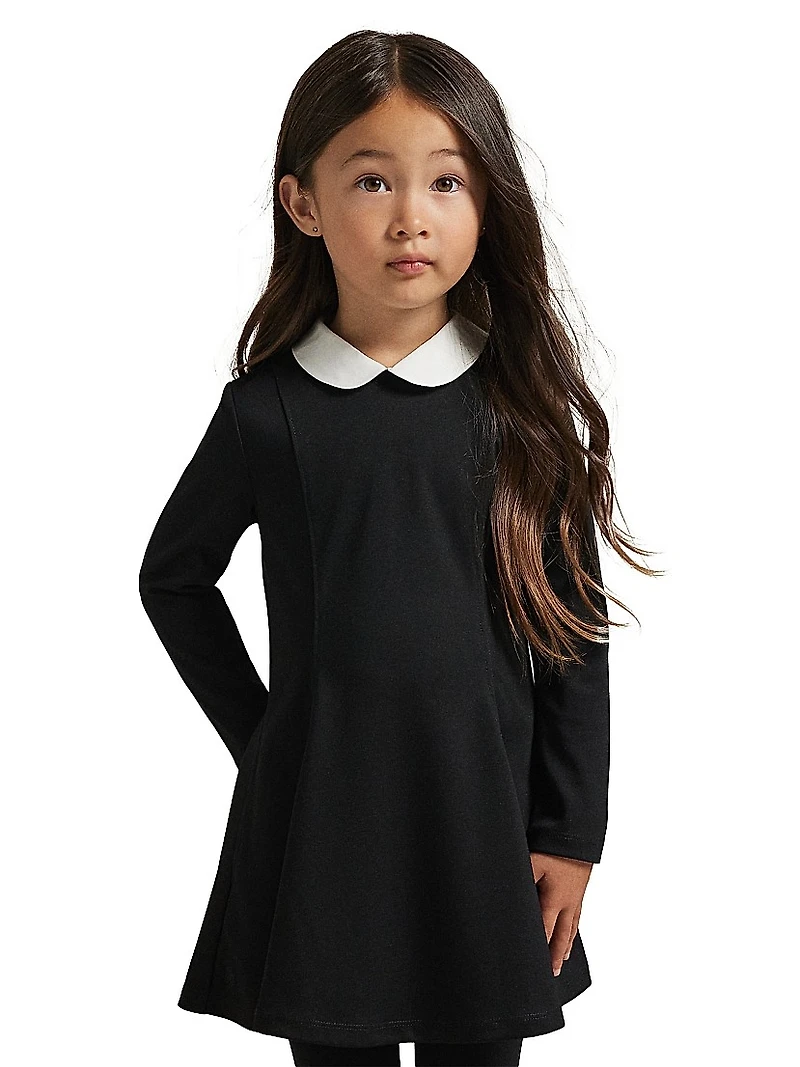 Little Girl's & Ponte Collared Dress