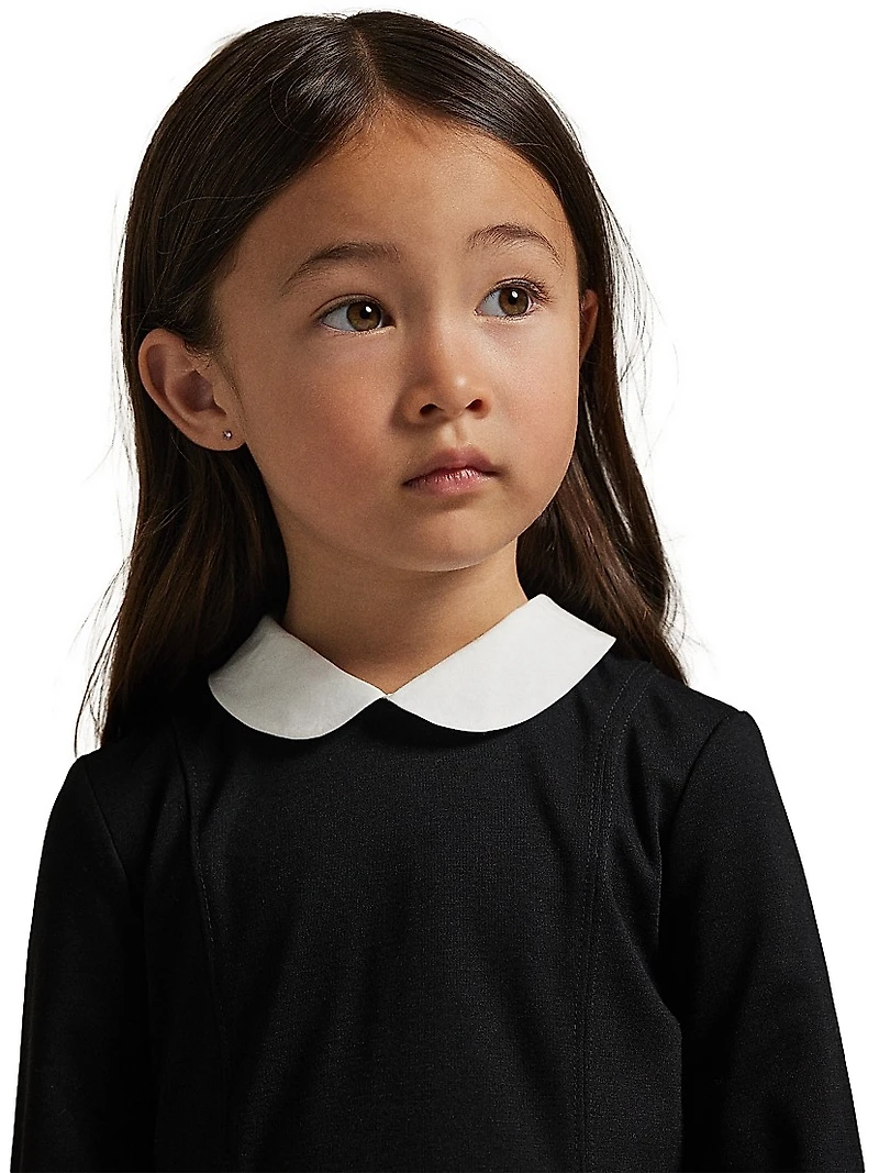 Little Girl's & Ponte Collared Dress