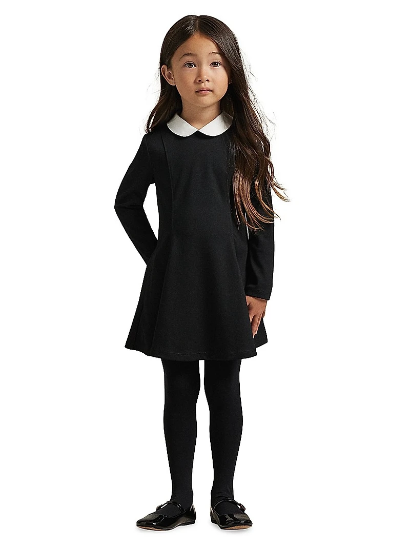 Little Girl's & Ponte Collared Dress