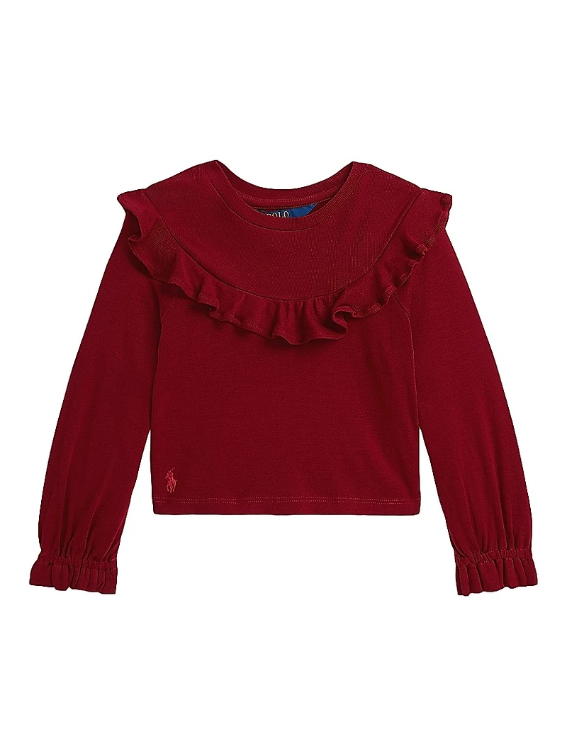 Little Girl's & Ruffle-Trimmed Crewneck Sweatshirt
