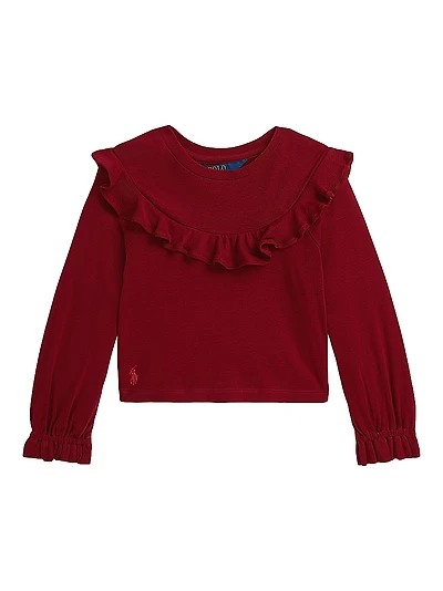 Little Girl's & Ruffle-Trimmed Crewneck Sweatshirt