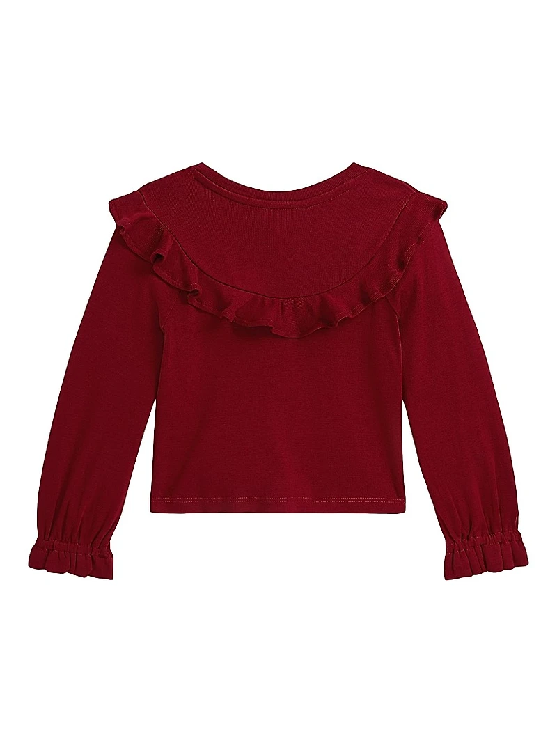 Little Girl's & Ruffle-Trimmed Crewneck Sweatshirt