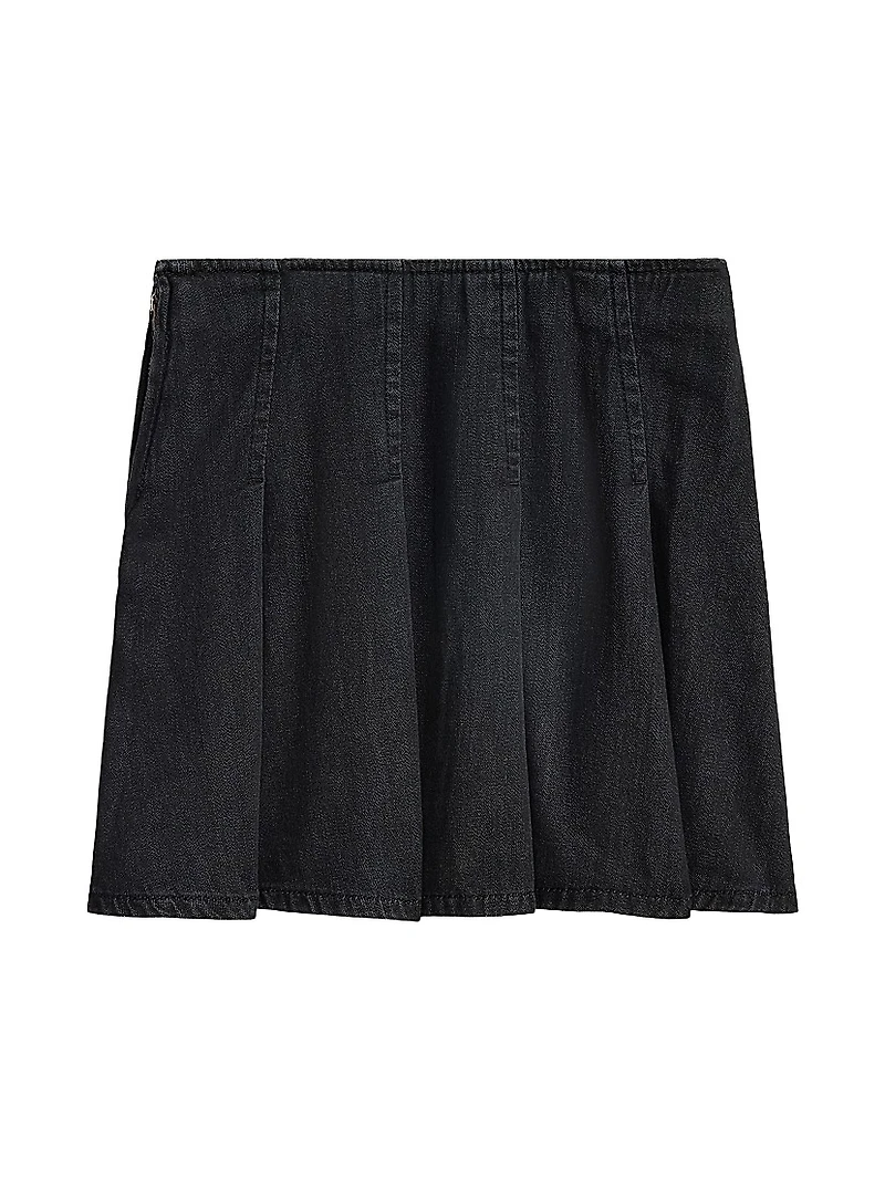 Little Girl's & Rigid Denim Pleated Skirt