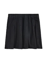 Little Girl's & Rigid Denim Pleated Skirt