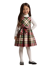 Little Girl's & Plaid Taffeta Sleeveless Dress