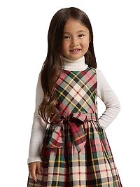 Little Girl's & Plaid Taffeta Sleeveless Dress