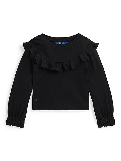 Little Girl's & Ruffle-Trimmed Crewneck Sweatshirt