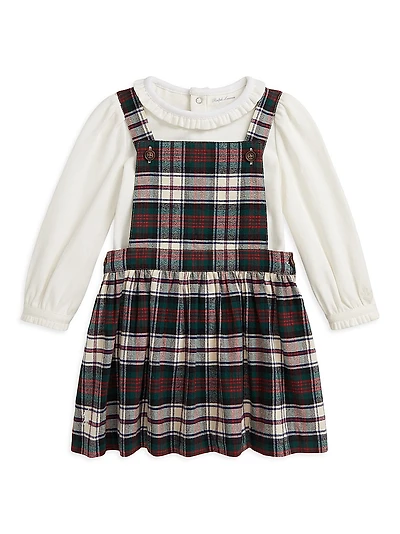 Baby Girl's 2-Piece Brushed Oxford Bodysuit & Plaid Dress Set
