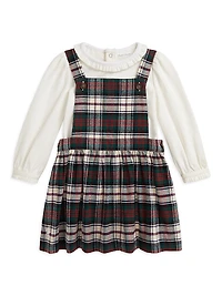 Baby Girl's 2-Piece Brushed Oxford Bodysuit & Plaid Dress Set