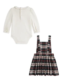 Baby Girl's 2-Piece Brushed Oxford Bodysuit & Plaid Dress Set