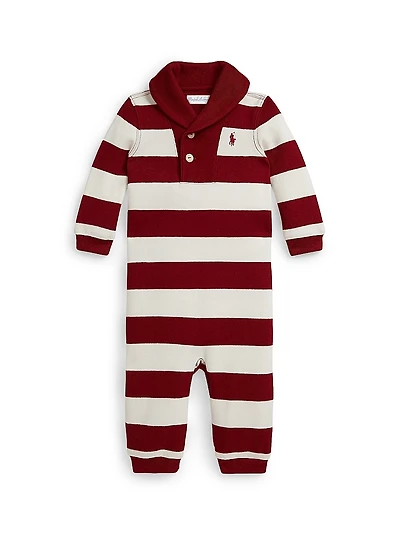 Baby Boy's Estate Striped Rib-Knit Coverall