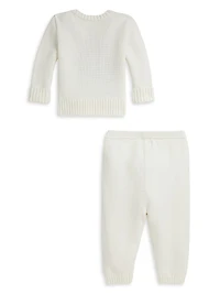 Baby Boy's 2-Piece Polo Bear Sweater & Pants Set