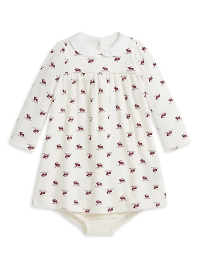 Baby Girl's 2-Piece Velour Knit Dress & Bloomers Set