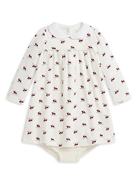 Baby Girl's 2-Piece Velour Knit Dress & Bloomers Set