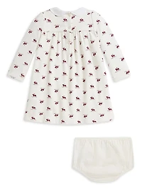 Baby Girl's 2-Piece Velour Knit Dress & Bloomers Set