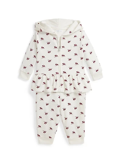 Baby Girl's 2-Piece Velour Sweatpants Set