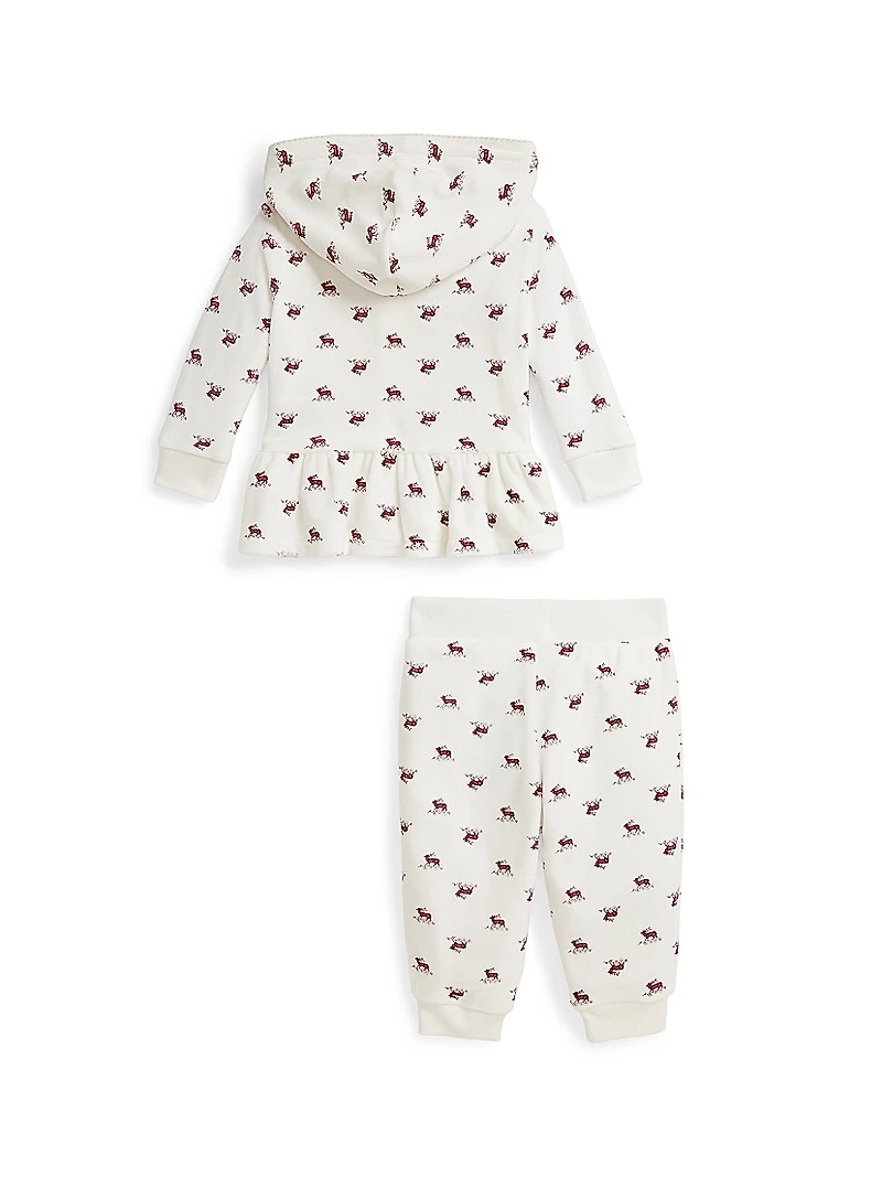 Baby Girl's 2-Piece Velour Sweatpants Set