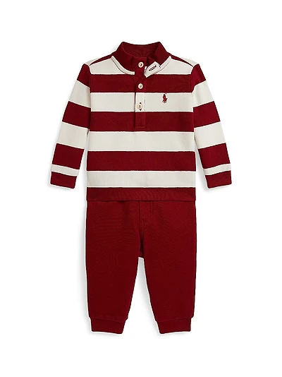 Baby Boy's 2-Piece Striped Sweatshirt & Sweatpants Set