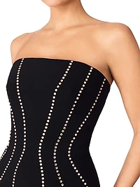 Verity Rhinestone Strapless Cocktail Dress