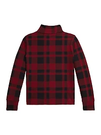Little Boy's & Buffalo Plaid Half-Zip Pullover Top