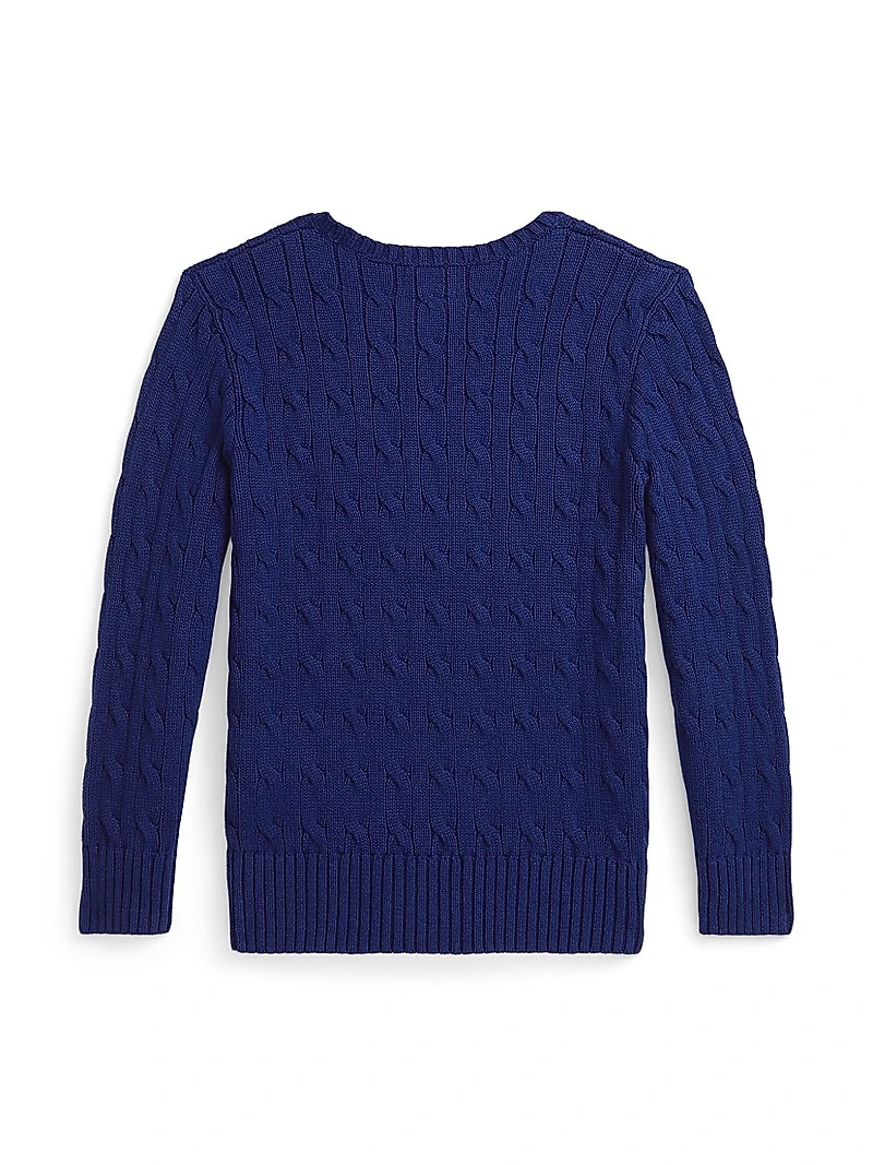 Little Boy's & Cable-Knit Crewneck Sweater