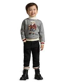 Little Boy's & Polo Bear Turtleneck Sweatshirt