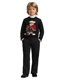 Little Boy's & Sled Polo Bear Wool Sweater