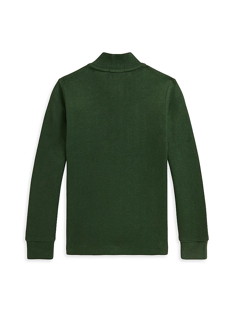 Little Boy's & Ribbed Half-Zip Sweater