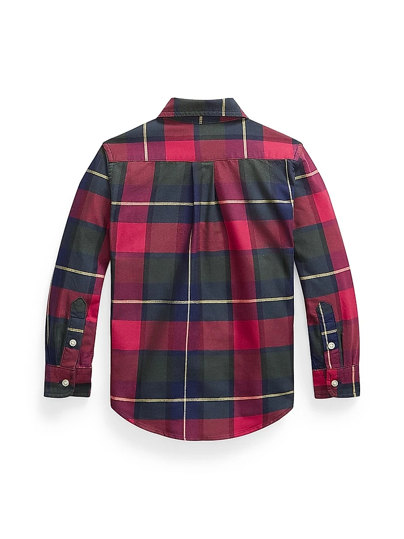 Little Boy's & Plaid Classic Oxford Sport Shirt