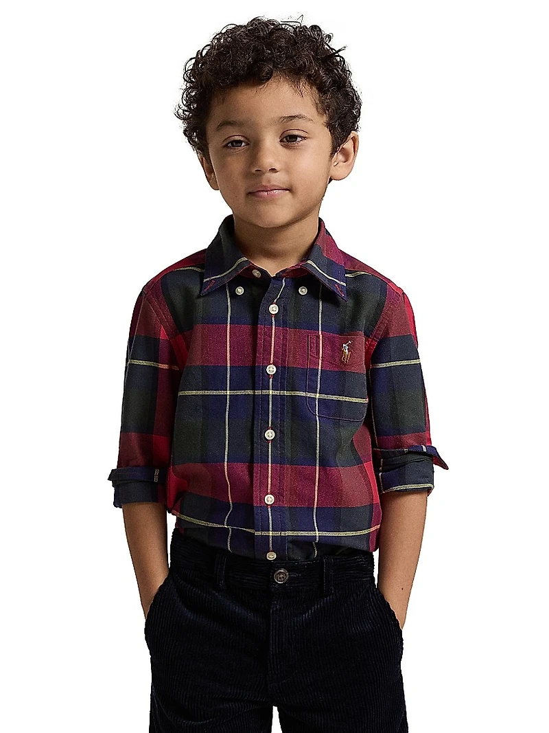 Little Boy's & Plaid Classic Oxford Sport Shirt