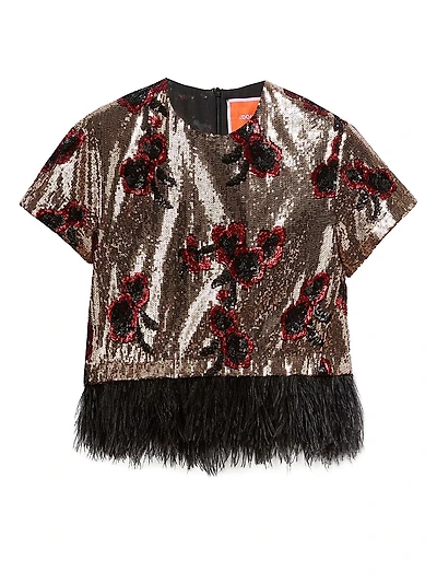 La Scala Tee with Feathers