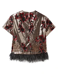 La Scala Tee with Feathers