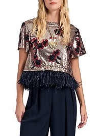 La Scala Tee with Feathers