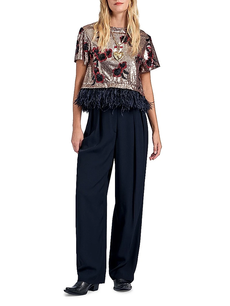 La Scala Tee with Feathers