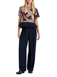 La Scala Tee with Feathers