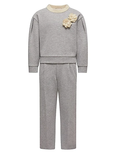 Little Girl's & Sweatsuit Set Cotton