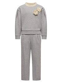 Little Girl's & Sweatsuit Set Cotton