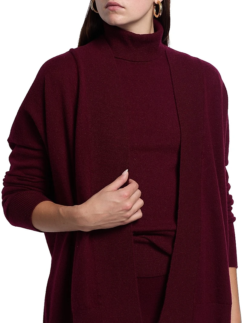 Cashmere Open-Front Cardigan