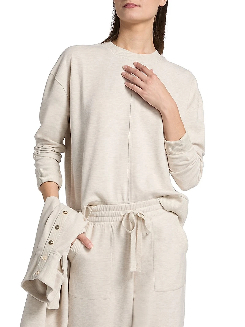 Exposed Seam Drop-Shoulder Sweater