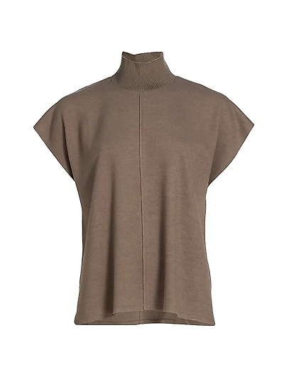Exposed Seam Cap-Sleeve Top