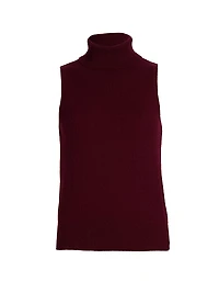 Cashmere Sleeveless Turtleneck Top