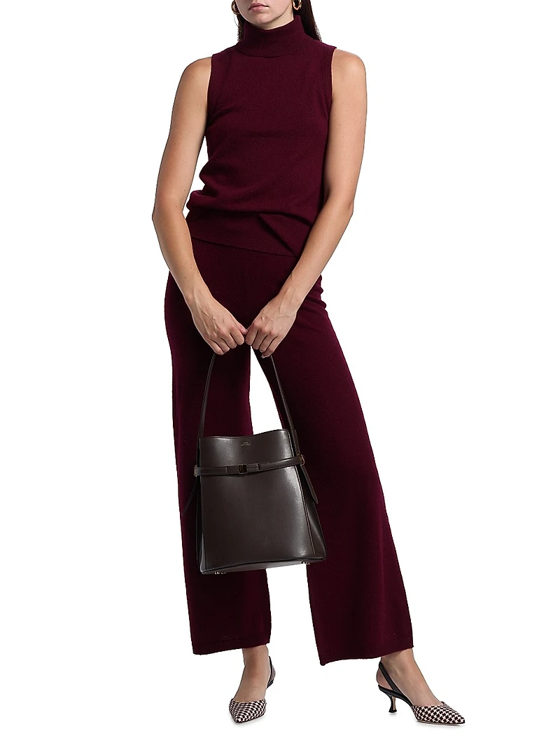 Cashmere Sleeveless Turtleneck Top