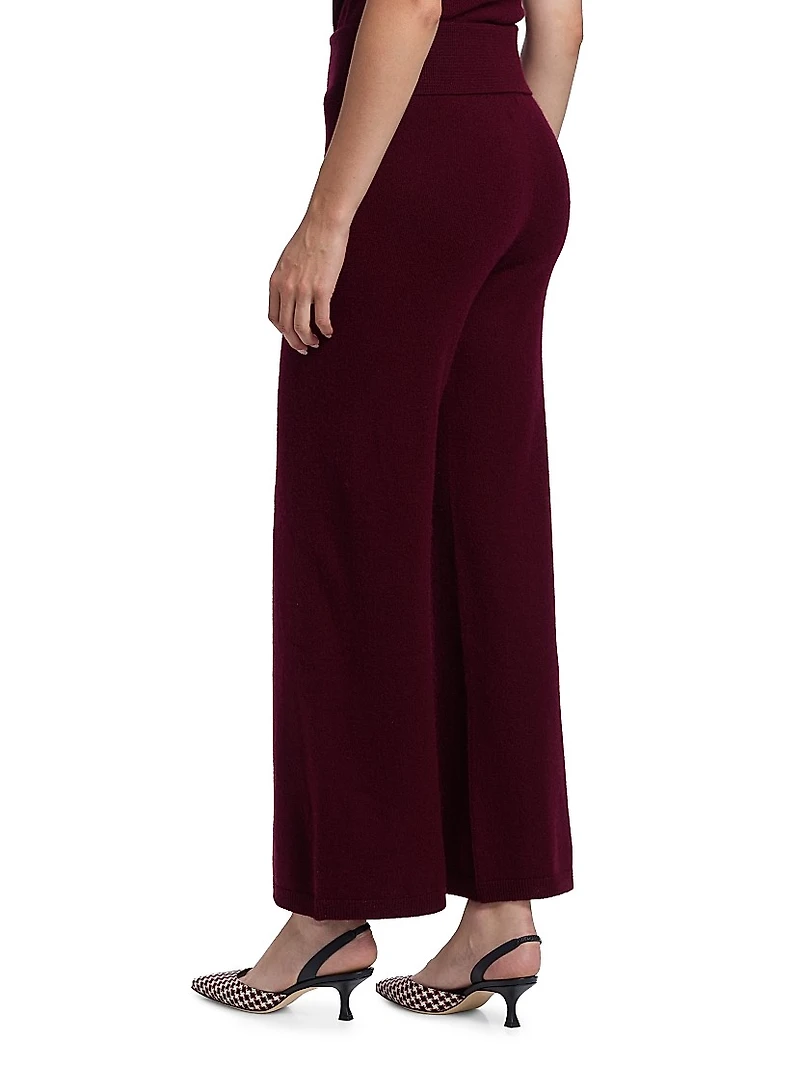 Cashmere Foldover Knit Pants