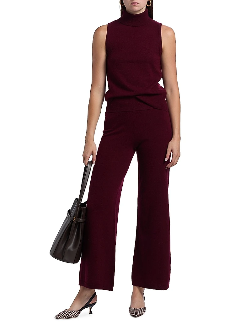 Cashmere Foldover Knit Pants